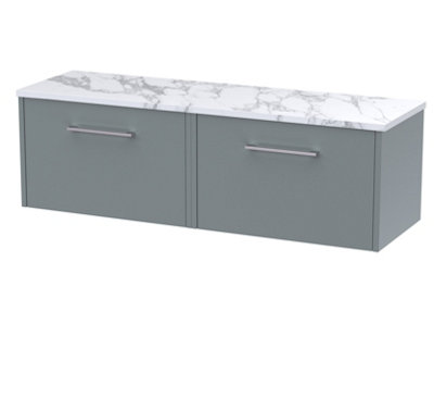 Balterley Winshill Contemporary 2 Drawer Wall Hung Vanity Unit With Laminate WorktopGrey1200mm from B&Q