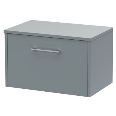 Balterley Winshill Contemporary 1 Drawer Wall Hung Vanity Unit With WorktopGrey600mm from B&Q