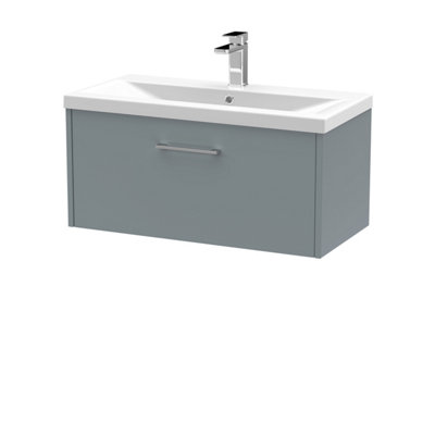 Balterley Winshill Contemporary 1 Drawer Wall Hung Vanity Unit With Mid-Edge BasinGrey800mm from B&Q