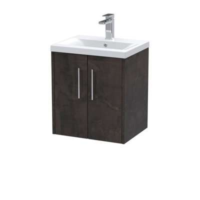 Balterley Winshill Contemporary 2 Door Wall Hung Vanity Unit With Mid-Edge BasinMetallic Slate500mm from B&Q