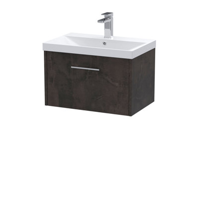 Balterley Winshill Contemporary 1 Drawer Wall Hung Vanity Unit With Thin Edge BasinMetallic Slate600mm from B&Q