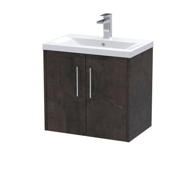 Balterley Winshill Contemporary 2 Door Wall Hung Vanity Unit With Mid-Edge BasinMetallic Slate600mm from B&Q