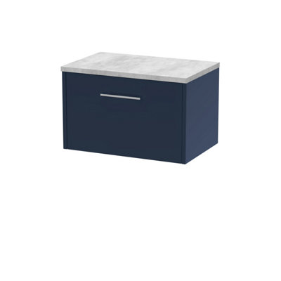 Balterley Winshill Contemporary 1 Drawer Wall Hung Vanity Unit With Laminate WorktopWoodgrain Dark Grey600mm from B&Q