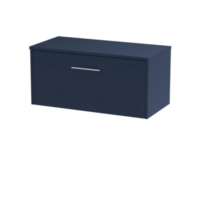 Balterley Winshill Contemporary 1 Drawer Wall Hung Vanity Unit With WorktopDark Blue800mm from B&Q