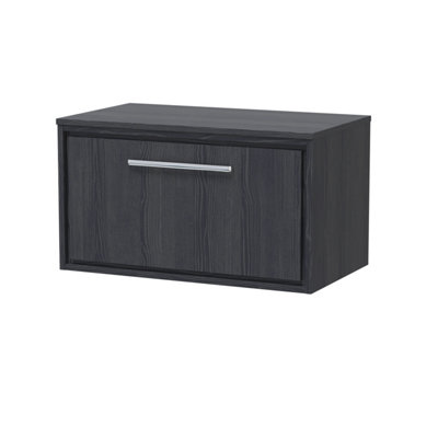 Balterley Longnor 1 Drawer Wall Hung Vanity Unit With WorktopWoodgrain Graphite Grey800mm from B&Q