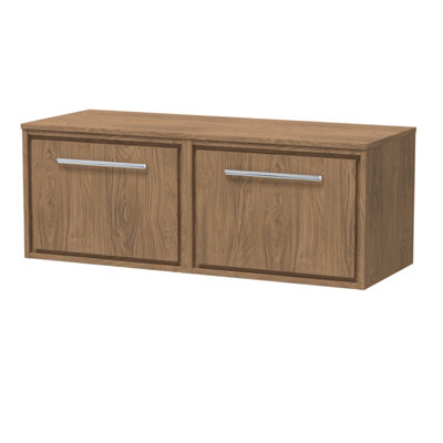 Balterley Longnor 1 Drawer Wall Hung Vanity Unit With WorktopAntique Oak600mm from B&Q