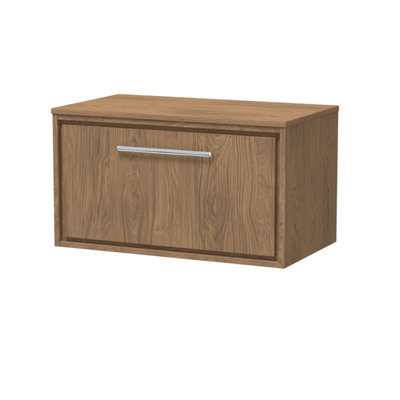 Balterley Longnor 1 Drawer Wall Hung Vanity Unit With WorktopAntique Oak800mm from B&Q