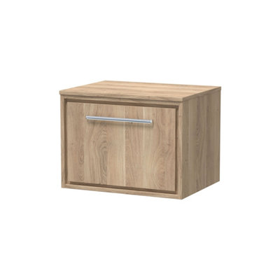 Balterley Longnor 1 Drawer Wall Hung Vanity Unit With WorktopLight Oak600mm from B&Q