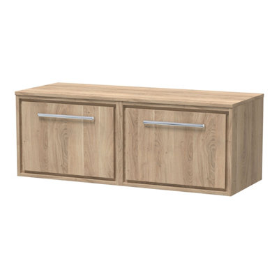Balterley Longnor 1 Drawer Wall Hung Vanity Unit With WorktopLight Oak600mm from B&Q