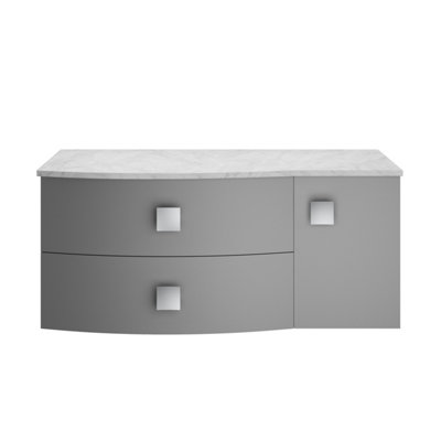 Balterley Gentleshaw Contemporary 2 Drawer Left-Hand Wall Hung Vanity Unit With Grey Marble Worktop1000mm from B&Q