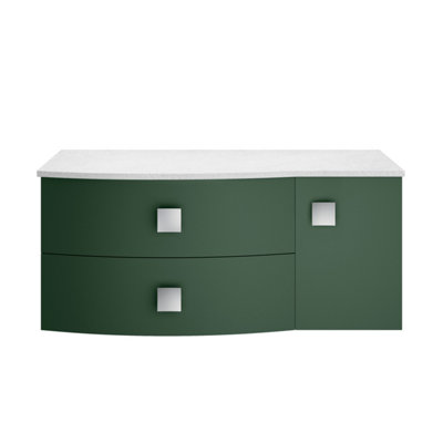 Balterley Gentleshaw Contemporary Left-Hand Wall Hung Vanity Unit With Marble WorktopHunter Green1000mm from B&Q