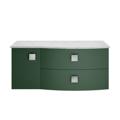 Balterley Gentleshaw Contemporary 1 Drawer Right-Hand Wall Hung Vanity Unit With Marble WorktopHunter Green1000mm from B&Q