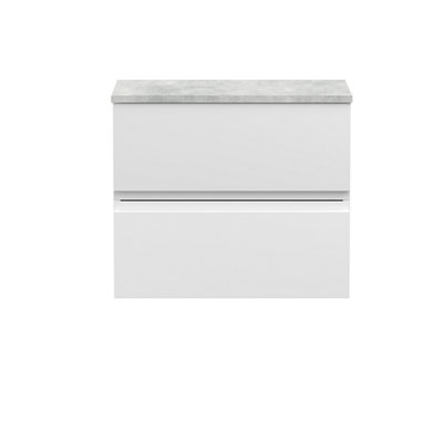 Balterley Mavesyn Contemporary 2 Drawer Wall Hung Vanity Unit With Laminate WorktopSatin White600mm from B&Q