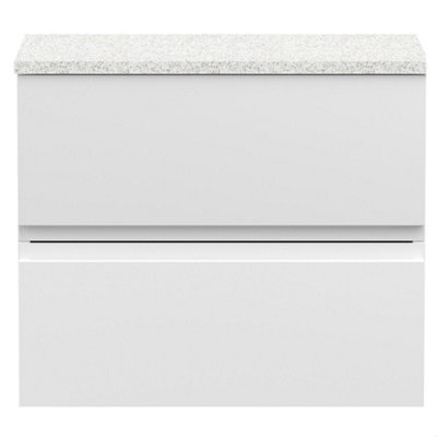 Balterley Mavesyn Contemporary 2 Drawer Wall Hung Vanity Unit With Laminate WorktopSatin White600mm from B&Q