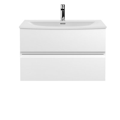 Balterley Mavesyn Contemporary 2 Drawer Wall Hung Vanity Unit With Curved BasinSatin White800mm from B&Q
