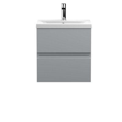 Balterley Mavesyn Contemporary 2 Drawer Wall Hung Vanity Unit With Mid-Edge BasinSatin Grey500mm from B&Q