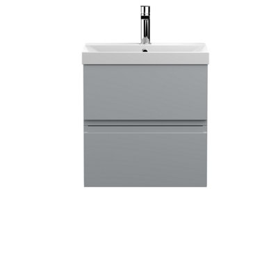 Balterley Mavesyn Contemporary 2 Drawer Wall Hung Vanity Unit With Thin Edge BasinSatin Grey500mm from B&Q