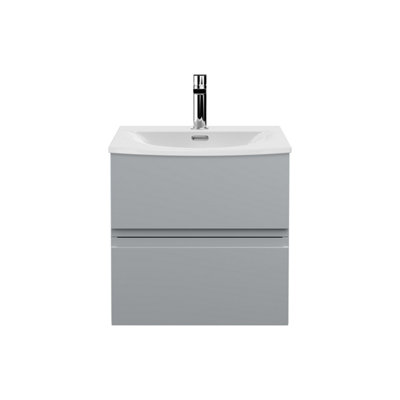 Balterley Mavesyn Contemporary 2 Drawer Wall Hung Vanity Unit With Curved BasinSatin Grey500mm from B&Q