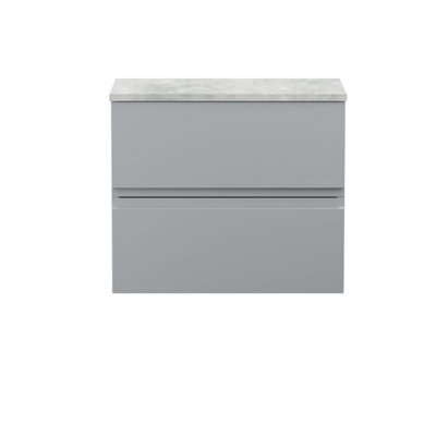 Balterley Mavesyn Contemporary 2 Drawer Wall Hung Vanity Unit With WorktopSatin Grey600mm from B&Q