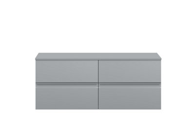 Balterley Mavesyn Contemporary 4 Drawer Wall Hung Vanity Unit With WorktopSatin Grey1200mm from B&Q