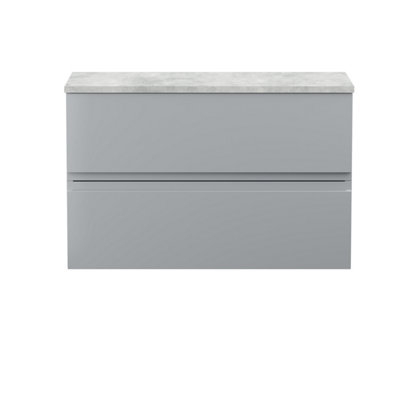 Balterley Mavesyn Contemporary 2 Drawer Wall Hung Vanity Unit With Laminate WorktopSatin Grey805mm from B&Q
