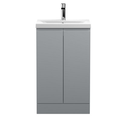 Balterley Mavesyn Contemporary 2 Door Floor Standing Vanity Unit With Mid-Edge BasinSatin Grey500mm from B&Q