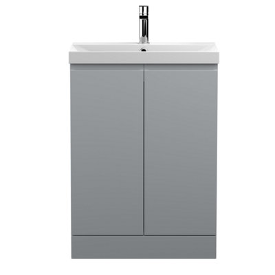 Balterley Mavesyn Contemporary 2 Door Floor Standing Vanity Unit With Thin Edge BasinSatin Grey600mm from B&Q