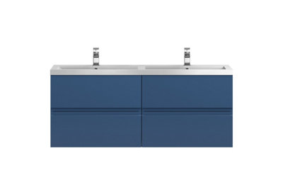 Balterley Mavesyn Contemporary 4 Drawer Wall Hung Vanity Unit With BasinDark Blue1200mm from B&Q