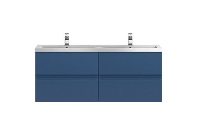Balterley Mavesyn Contemporary 4 Drawer Wall Hung Vanity Unit With BasinDark Blue1200mm from B&Q