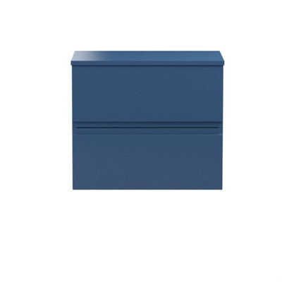 Balterley Mavesyn Contemporary 2 Drawer Wall Hung Vanity Unit With WorktopDark Blue600mm from B&Q