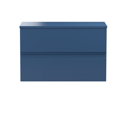 Balterley Mavesyn Contemporary Wall Hung Vanity Unit With WorktopDark Blue800mm from B&Q