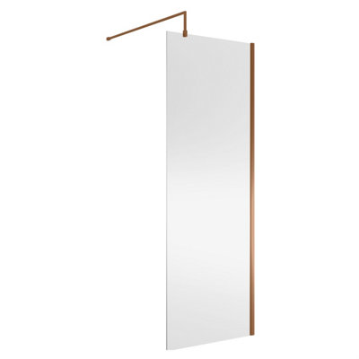 Balterley Wetroom Screen With Support Bar760mmBrushed Bronze from B&Q