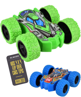 B&Q Friction Powered 4X4 Flip Action Toy Race Cars