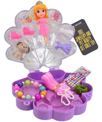 Seashell Carry Case Toy Playset With Mini Doll Accessories from B&Q