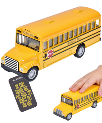 Die-Cast School Bus Toy Vehicle With Opening Doors from B&Q