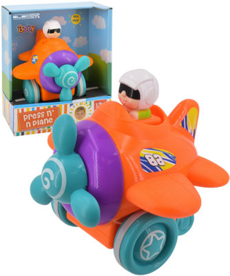 Press N Go Plane Orange Purple Toddler Activity Toy from B&Q