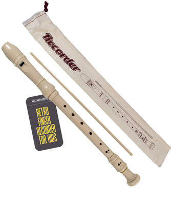 Soprano Recorder Cream Plastic Woodwind Beginner from B&Q