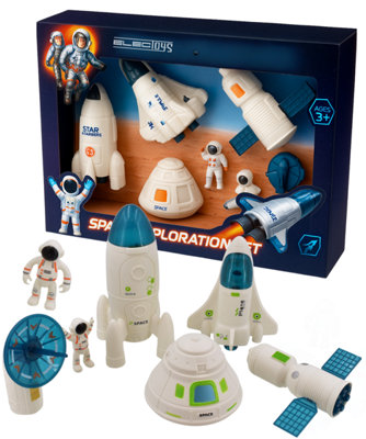 Space Exploration Toy Set Rockets Astronauts Satellite from B&Q