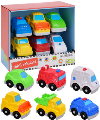 B&Q Mini Toy Vehicles Construction And Emergency Cars Set