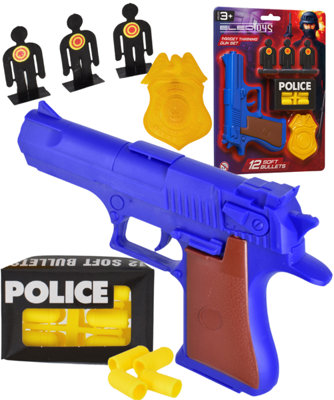 Toy Gun Set With Soft Darts Targets Badge For Kids from B&Q