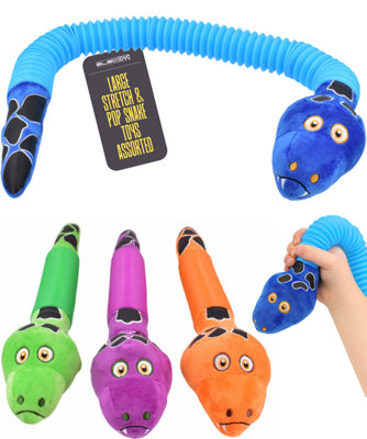 Squeaky Plush Snake Dog Toy Flexible Chew Tug Durable from B&Q