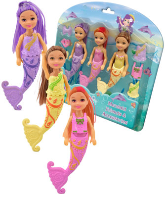 Mermaid Dolls Set With Accessories Imaginative Play from B&Q