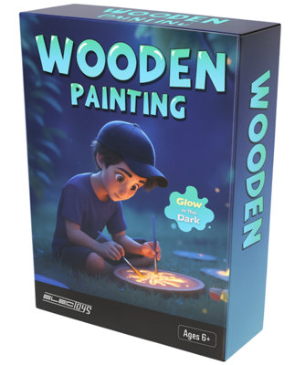B&Q Dark Glow In The Wooden Painting Kit For Kids Aged 6+ Size 6