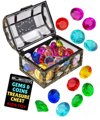 Gems & Coins Treasure Chest With Jewels And Coins from B&Q