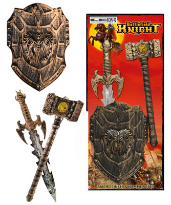 Childrens Medieval Knight Sword Shield Hammer Toy Set from B&Q