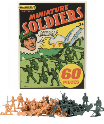 Miniature Toy Soldiers Green Army Figures Playset from B&Q