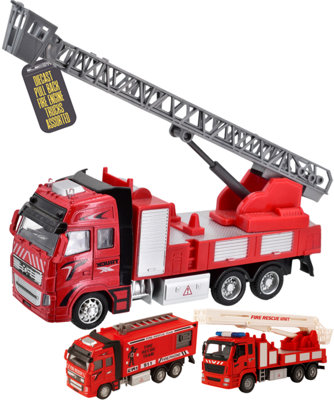  - Toy Fire Engine Truck With Extendable Ladder Red Model