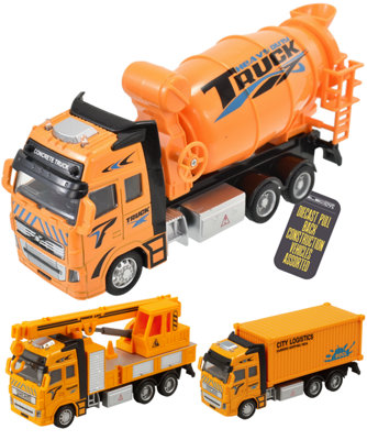 Toy Construction Vehicle Concrete Mixer Truck Orange from B&Q