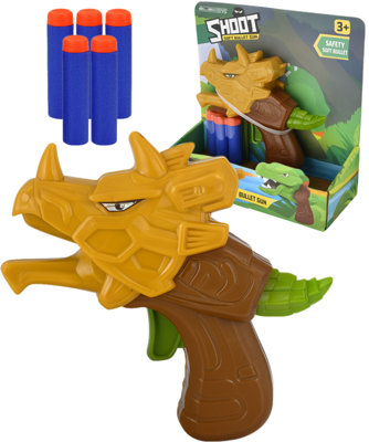 Dinosaur Soft Bullet Toy Gun For Kids With Foam Darts from B&Q