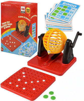 Bingo Game Red 90 Number Cage Family Board Game from B&Q